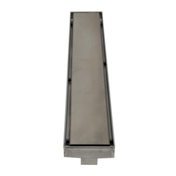 ALFI brand 24'' Long Modern Linear Shower Drain with Solid Cover in Brushed Stainless Steel