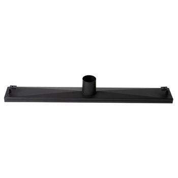 ALFI brand Linear Shower Drain with Groove Holes, 24'' Black Matte S/ Steel Product Bottom View