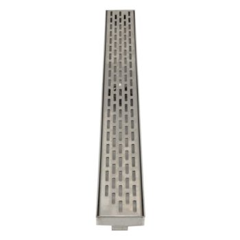 ALFI brand 32'' Modern Linear Shower Drain with Groove Holes in Brushed Stainless Steel