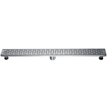 ALFI brand 36'' Modern Linear Shower Drain with Groove Holes in Brushed Stainless Steel