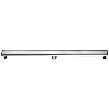 ALFI brand 47'' W Linear Shower Drain with Solid Cover, 47-1/4'' W x 3'' D x 3-1/8'' H, 47'' Brushed S/ Steel Drain w/ Cover, Product Front View
