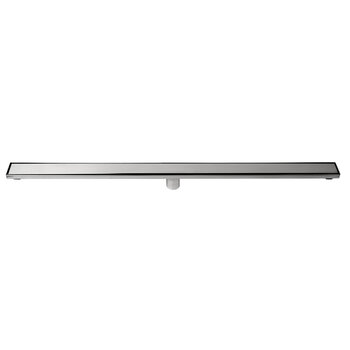 ALFI brand Polished Stainless Steel Linear Shower Drain with Solid Cover, 47'' Polished S/ Steel Product Front View