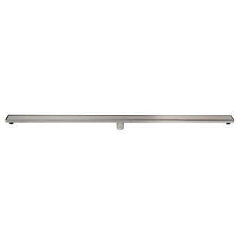 ALFI brand Brushed Stainless Steel Linear Shower Drain with Solid Cover, 59'' Brushed S/ Steel Product Front View