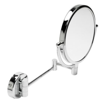 ALFI brand 8" Round Wall Mounted 5X Magnify Cosmetic Mirror in Polished Chrome, 9-7/8" Diameter x 10-1/4" D x 12-1/8" H