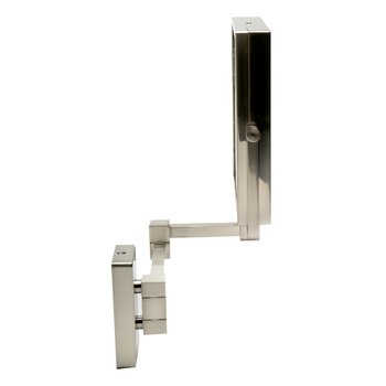 ALFI brand 8'' Square Wall Mounted 5X Magnify Cosmetic Mirror, Brushed Nickel Product Side View