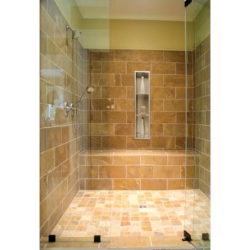 ALFI brand 8" x 36" Vertical Triple Shelf Bath Shower Niche in Brushed Stainless Steel, 8" W x 4" D x 36" H