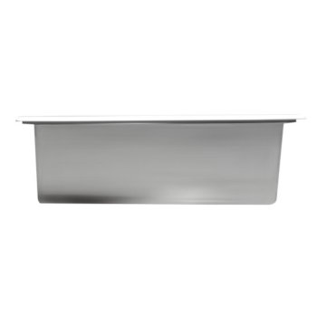 12"x24" Polished Stainless Steel Overhead Back View