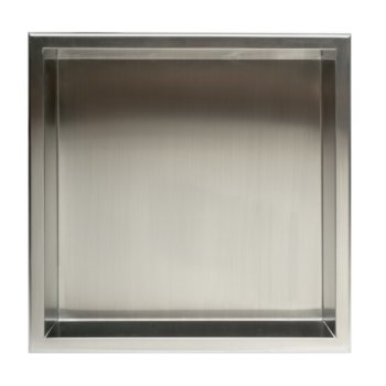 16" x 16" Brushed Stainless Steel Empty Front View