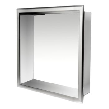 16" x 16" Polished Stainless Steel Empty Angle View