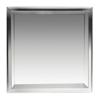 16" x 16" Polished Stainless Steel Empty Front View