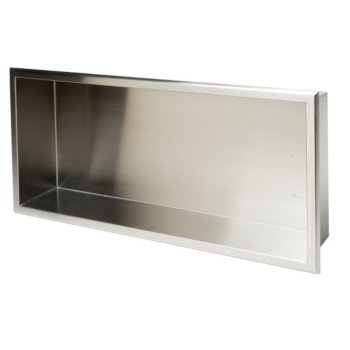 24" x 12" Brushed Stainless Steel Empty Angle View