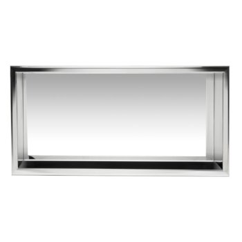 24" x 12" Polished Stainless Steel Empty Front View