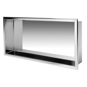 24" x 12" Polished Stainless Steel Empty Angle View