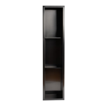 ALFI brand ABNP0836-BB 8'' x 36'' Brushed Black PVD Stainless Steel Vertical Triple Shelf Shower Niche, 36" W x 8" D x 4" H