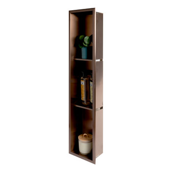 ALFI brand ABNP0836-BC 8'' x 36'' Brushed Copper PVD Stainless Steel Vertical Triple Shelf Shower Niche, 36" W x 8" D x 4" H