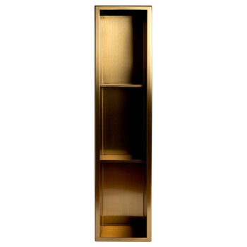 ALFI brand ABNP0836-BG 8'' x 36'' Vertical Triple Shelf Shower Niche, 36'' W x 8'' D x 4'' H, Brushed Gold Vertical Triple Shelf, Product Front View