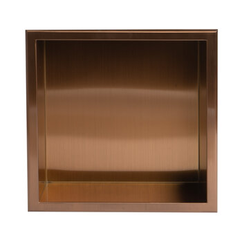 ALFI brand ABNP1212-BC 12'' x 12'' Brushed Copper PVD Stainless Steel Square Single Shelf Shower Niche, 12" W x 12" D x 4" H