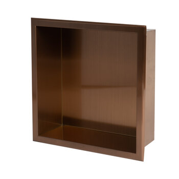 ALFI brand ABNP1212-BC 12'' x 12'' Brushed Copper PVD Stainless Steel Square Single Shelf Shower Niche, 12" W x 12" D x 4" H