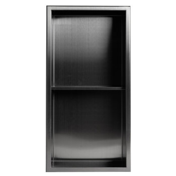 ALFI brand ABNP1224-BB 12'' x 24'' Vertical Double Shelf Shower Niche, 12'' W x 24'' D x 4'' H, 12'' x 24'' Brushed Black Double Shelf, Front View