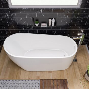 ALFI brand 24'' x 12'' PVD Stainless Steel Horizontal Single Shelf Shower Niche, Brushed Black Lifestyle Overhead View