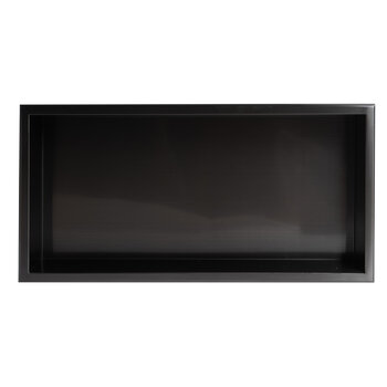 ALFI brand 24'' x 12'' PVD Stainless Steel Horizontal Single Shelf Shower Niche, Brushed Black Product Empty Front View