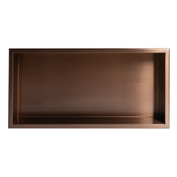 ALFI brand 24'' x 12'' PVD Stainless Steel Horizontal Single Shelf Shower Niche, Brushed Copper Product Empty Front View