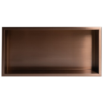 ALFI brand ABNP2412-BC 24'' x 12'' Horizontal Single Shelf Shower Niche, 24'' W x 12'' D x 4'' H, 24'' x 12'' Brushed Copper Single Shelf, Front View