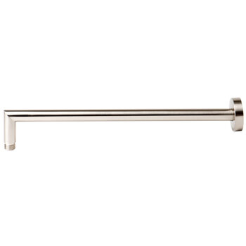 ALFI brand 16'' Round Wall Shower Arm, 15-3/4'' W x 2-3/4'' D x 7/8'' H, Brushed Nickel, Overhead View