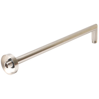 ALFI brand 16'' Round Wall Shower Arm, 15-3/4'' W x 2-3/4'' D x 7/8'' H, Brushed Nickel, Angle View