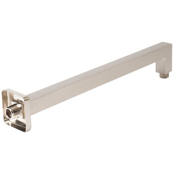 ALFI brand 16'' W Square Wall Shower Arm, 15-3/4'' W x 2-7/8'' D x 1'' H, Brushed Nickel, Angle View
