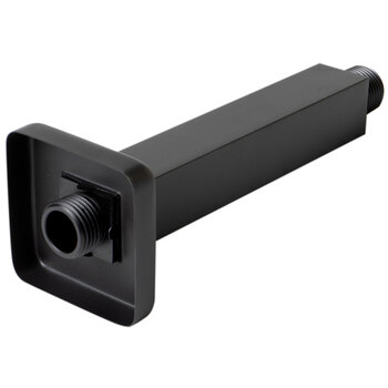 ALFI brand Square Ceiling Shower Arm, Black Matte Angle View