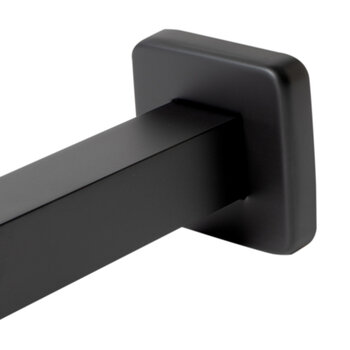 ALFI brand Square Ceiling Shower Arm, Black Matte Base View