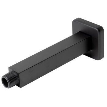 ALFI brand Square Ceiling Shower Arm, Black Matte Right Angle Product View