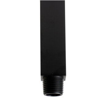 ALFI brand Square Ceiling Shower Arm, Black Matte Piping View