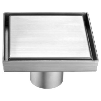 Alfi brand 5'' x 5'' Modern Square Stainless Steel Shower Drain with Solid Cover