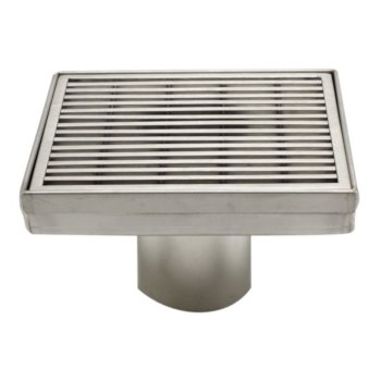 Alfi brand 5'' x 5'' Square Stainless Steel Shower Drain with Groove Lines