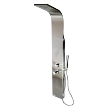 ALFI brand Modern Shower Panel with 2 Body Sprays in Brushed Stainless Steel, 7-7/8" W x 17-3/4" D x 59" H