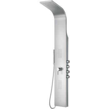 ALFI brand Modern Shower Panel with 2 Body Sprays in Brushed Stainless Steel, Product Angle View