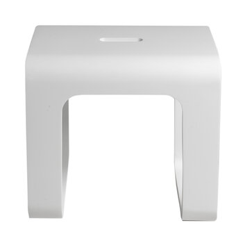 ALFI brand Solid Surface Resin Bathroom / Shower Stool in White Matte, Close Up View