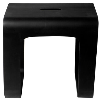 Alfi brand Solid Surface Resin Bathroom / Shower Stool, Seat Weight Capacity: 330 lbs, Black Matte Overhead Front View