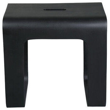 Alfi brand Solid Surface Resin Bathroom / Shower Stool, Seat Weight Capacity: 330 lbs, Black Matte Front View 2