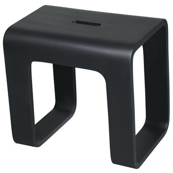 Alfi brand Solid Surface Resin Bathroom / Shower Stool, Seat Weight Capacity: 330 lbs, Black Matte Angle View