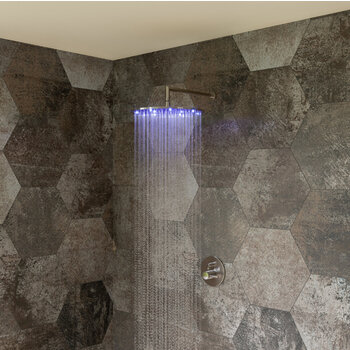 Alfi brand 16'' Round Multi Color LED Rain Shower Head, Brushed Nickel 