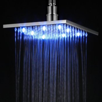 Brushed Nickel 8" LED Rain Shower Head