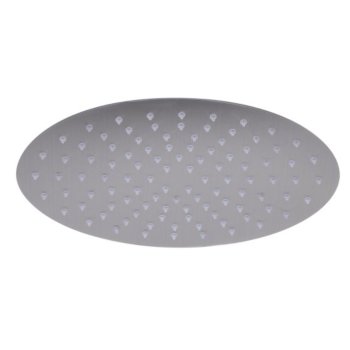 Alfi brand 12" Oval Brushed Solid Stainless Steel Ultra Thin Rain Shower Head, 12" W x 8" D x 1/8" H