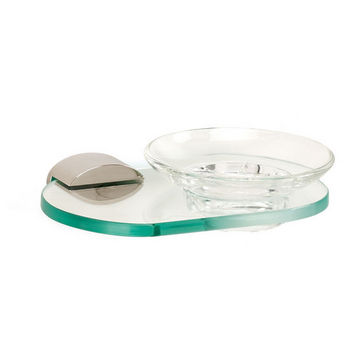 Alno Soap Holder w/ Glass Dish, Polished Nickel