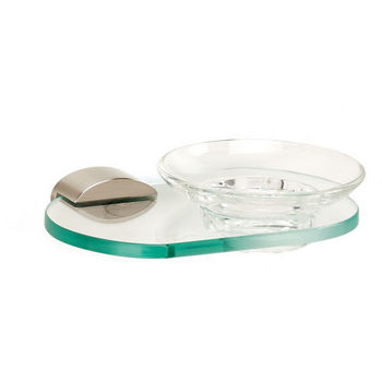 Alno Soap Holder w/ Glass Dish, Satin Nickel