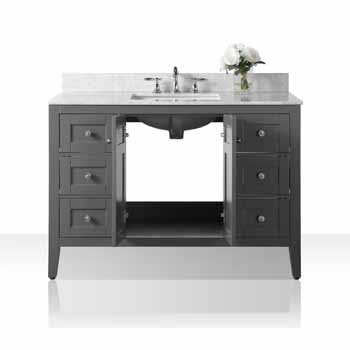 Ancerre Designs Maili 48'' Sapphire Gray / Italian Carrara Top - Front Open View 1
