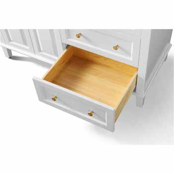 Ancerre Designs Hannah Left Sink / Gold Hardware - Close - Up Drawers View 2