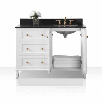 Ancerre Designs Hannah Right Sink / Gold Hardware - Front Open View 1
